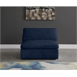 Bowery Hill Contemporary Soft Navy Velvet Modular Armless Chair