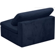 Bowery Hill Contemporary Soft Navy Velvet Modular Armless Chair
