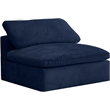 Bowery Hill Contemporary Soft Navy Velvet Modular Armless Chair