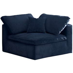 Bowery Hill Contemporary Soft Navy Velvet Modular Corner Chair