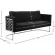 Bowery Hill Contemporary Soft Black Velvet Upholstereded Sofa