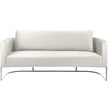 Bowery Hill Contemporary Soft Cream Velvet Upholstereded Sofa