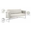 Bowery Hill Contemporary Soft Cream Velvet Upholstereded Sofa