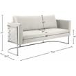 Bowery Hill Contemporary Soft Cream Velvet Upholstereded Sofa