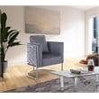 Bowery Hill Contemporary Soft Gray Velvet Upholstereded Chair
