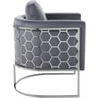Bowery Hill Contemporary Soft Gray Velvet Upholstereded Chair