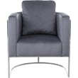 Bowery Hill Contemporary Soft Gray Velvet Upholstereded Chair