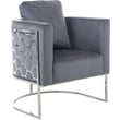 Bowery Hill Contemporary Soft Gray Velvet Upholstereded Chair