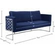 Bowery Hill Contemporary Soft Navy Velvet Upholstereded Sofa