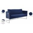 Bowery Hill Contemporary Soft Navy Velvet Upholstereded Sofa