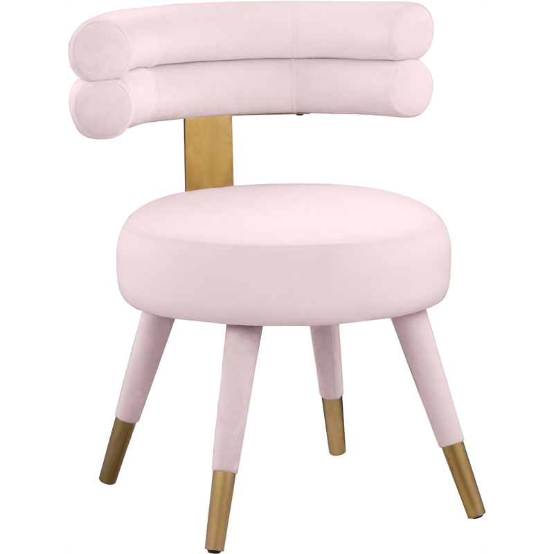 Bowery Hill Contemporary Pink Velvet Dining Chair (Set of 2)