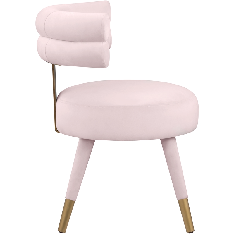 Bowery Hill Contemporary Pink Velvet Dining Chair (Set of 2)