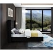 Bowery Hill Contemporary Deep Button Tufted Rich Black Velvet Full Bed