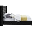 Bowery Hill Contemporary Deep Button Tufted Rich Black Velvet Full Bed
