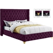 Bowery Hill Contemporary Deep Button Tufted Rich Purple Velvet Full Bed