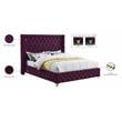 Bowery Hill Contemporary Deep Button Tufted Rich Purple Velvet Full Bed