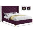Bowery Hill Contemporary Deep Button Tufted Rich Purple Velvet Full Bed