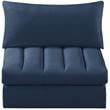 Bowery Hill Contemporary Deep Channel Tufted Soft Navy Velvet Armless