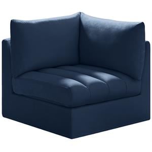 Bowery Hill Contemporary Deep Channel Tufted Soft Navy Velvet Corner