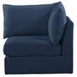 Bowery Hill Contemporary Deep Channel Tufted Soft Navy Velvet Corner