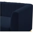 Bowery Hill Contemporary Deep Channel Tufted Soft Navy Velvet Modular Sofa