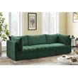 Bowery Hill Contemporary Deep Channel Tufted Soft Green Velvet Modular Sofa