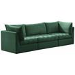 Bowery Hill Contemporary Deep Channel Tufted Soft Green Velvet Modular Sofa