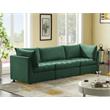 Bowery Hill Contemporary Deep Channel Tufted Soft Green Velvet Modular Sofa