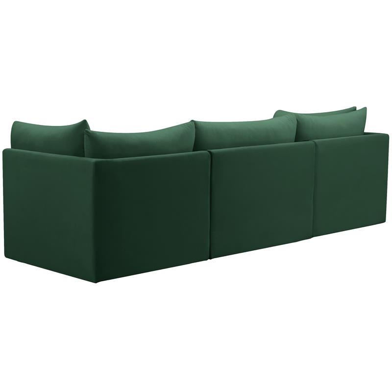 Bowery Hill Contemporary Deep Channel Tufted Soft Green Velvet Modular Sofa