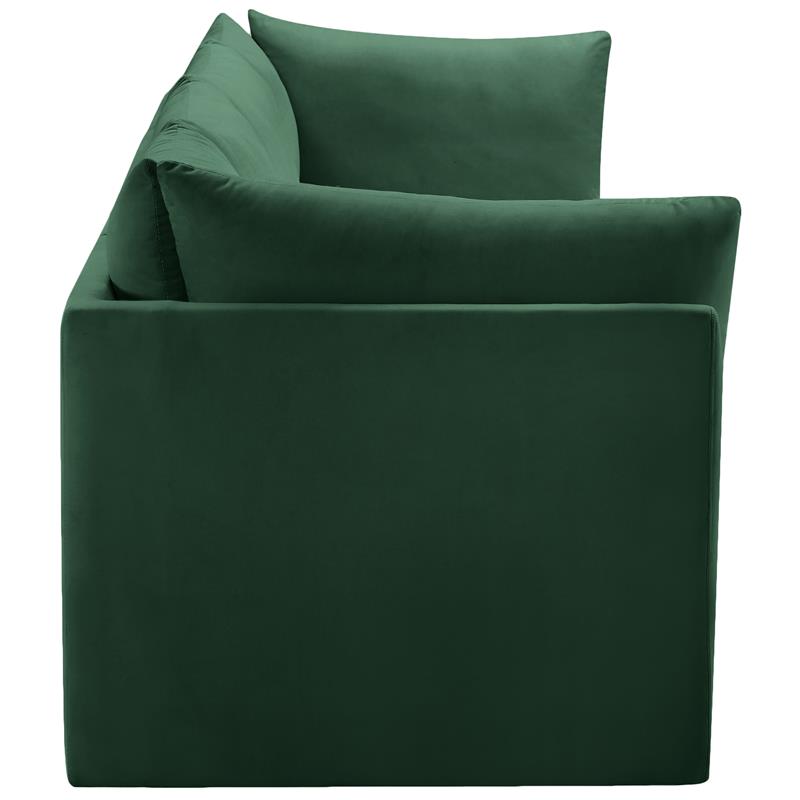 Bowery Hill Contemporary Deep Channel Tufted Soft Green Velvet Modular Sofa