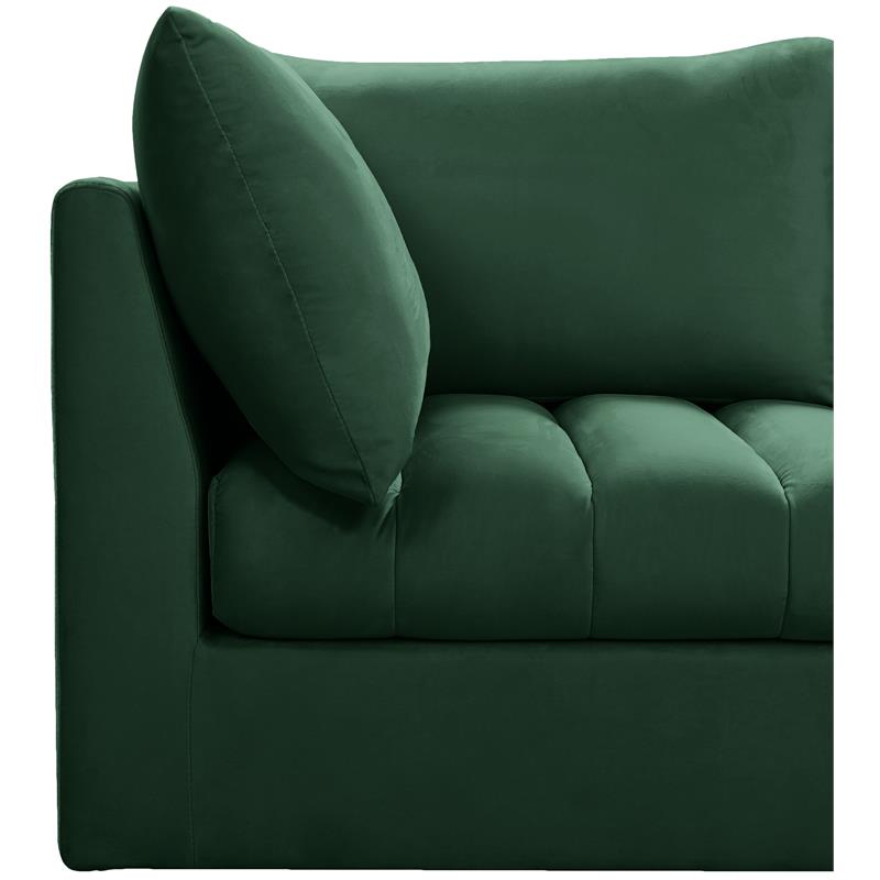 Bowery Hill Contemporary Deep Channel Tufted Soft Green Velvet Modular Sofa