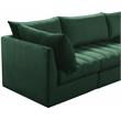Bowery Hill Contemporary Deep Channel Tufted Soft Green Velvet Modular Sofa