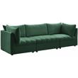 Bowery Hill Contemporary Deep Channel Tufted Soft Green Velvet Modular Sofa