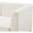Bowery Hill Contemporary Deep Channel Tufted Soft Cream Velvet Modular Sofa