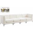 Bowery Hill Contemporary Deep Channel Tufted Soft Cream Velvet Modular Sofa