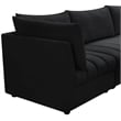 Bowery Hill Contemporary Deep Channel Tufted Soft Black Velvet Modular Sofa