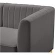 Bowery Hill Contemporary Deep Channel Tufted Soft Grey Velvet Modular Sofa