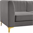 Bowery Hill Contemporary Deep Channel Tufted Soft Grey Velvet Modular Sofa