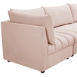 Bowery Hill Contemporary Deep Channel Tufted Soft Pink Velvet Modular Sofa