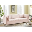 Bowery Hill Contemporary Deep Channel Tufted Soft Pink Velvet Modular Sofa