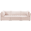 Bowery Hill Contemporary Deep Channel Tufted Soft Pink Velvet Modular Sofa