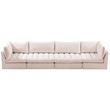 Bowery Hill Contemporary Deep Channel Tufted Soft Pink Velvet Modular Sofa