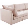 Bowery Hill Contemporary Deep Channel Tufted Soft Pink Velvet Modular Sofa