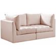 Bowery Hill Contemporary Deep Channel Tufted Soft Pink Velvet Modular Sofa