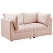 Bowery Hill Contemporary Deep Channel Tufted Soft Pink Velvet Modular Sofa