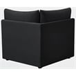 Bowery Hill Contemporary Deep Channel Tufted Soft Black Velvet Corner