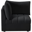 Bowery Hill Contemporary Deep Channel Tufted Soft Black Velvet Corner