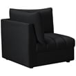 Bowery Hill Contemporary Deep Channel Tufted Soft Black Velvet Corner