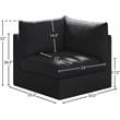 Bowery Hill Contemporary Deep Channel Tufted Soft Black Velvet Corner