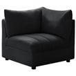 Bowery Hill Contemporary Deep Channel Tufted Soft Black Velvet Corner